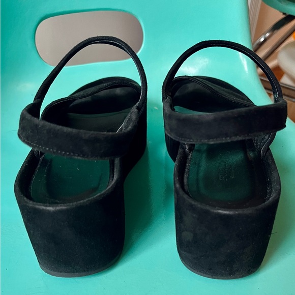 FURLA CAPRICCIO SLINGBACK BLACK PLATFORM SUEDE SANDALS - Picture 5 of 11